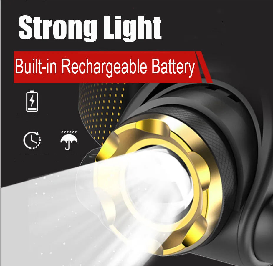 Turbo 990000LM LED Rechargeable Headlamp – Zoomable Tactical Head Torch