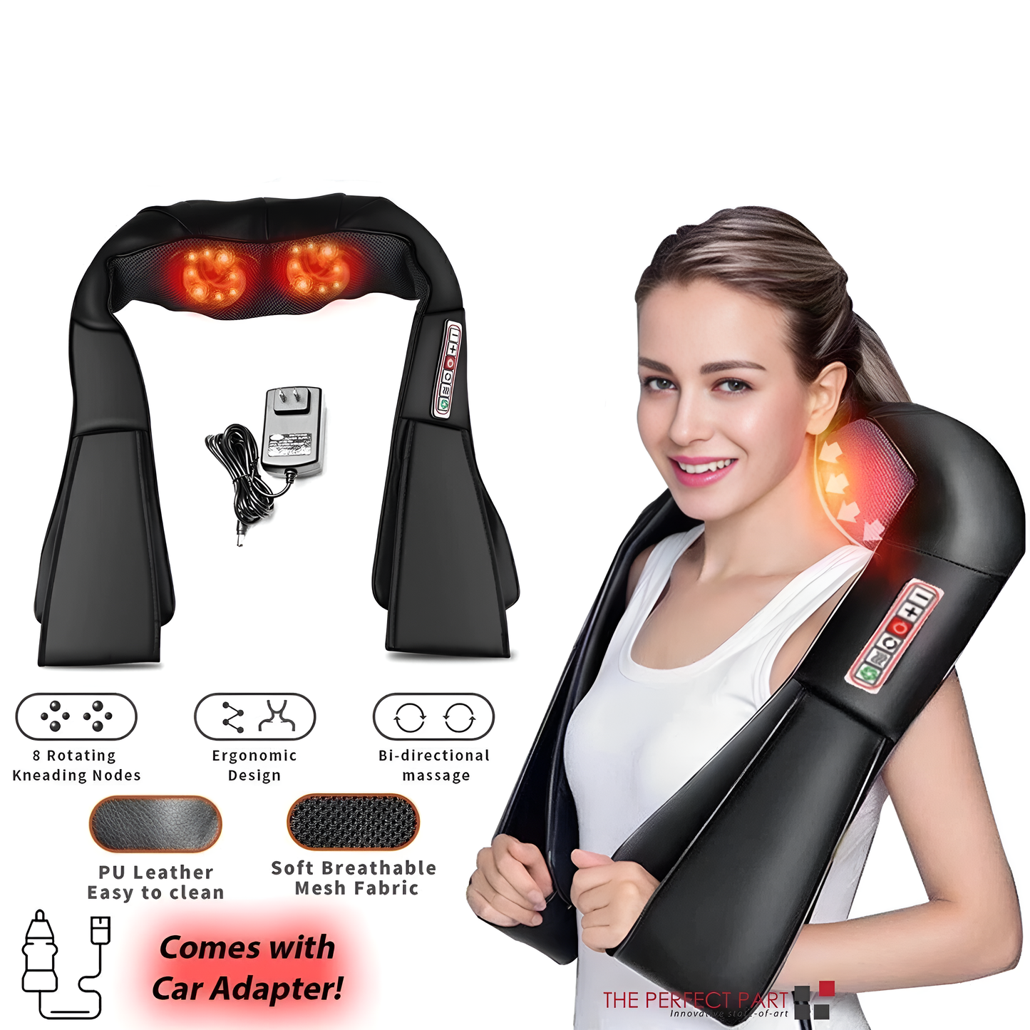 Shiatsu Back Neck And Shoulder Massager Turbo Cables