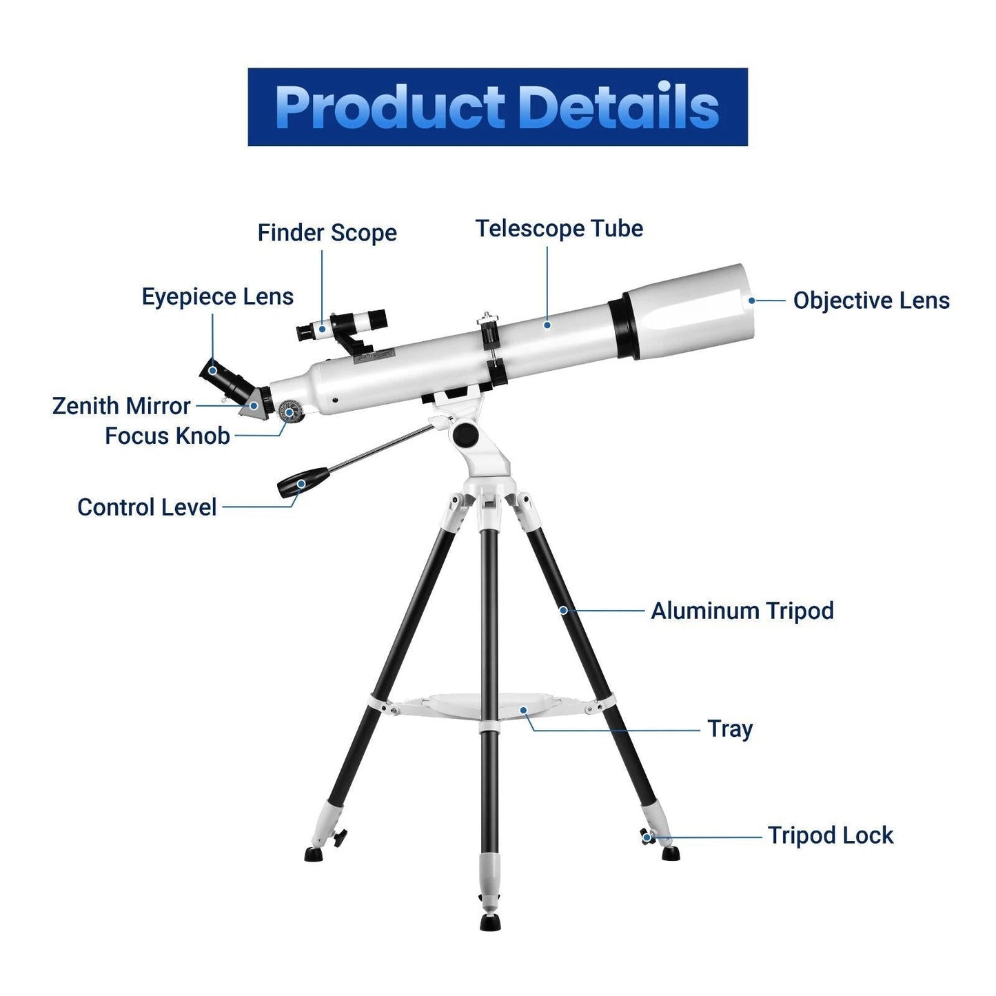 Turbo 210x Magnification Telescope for Adults & Beginners – Star Tracking App & Pro-Level Design