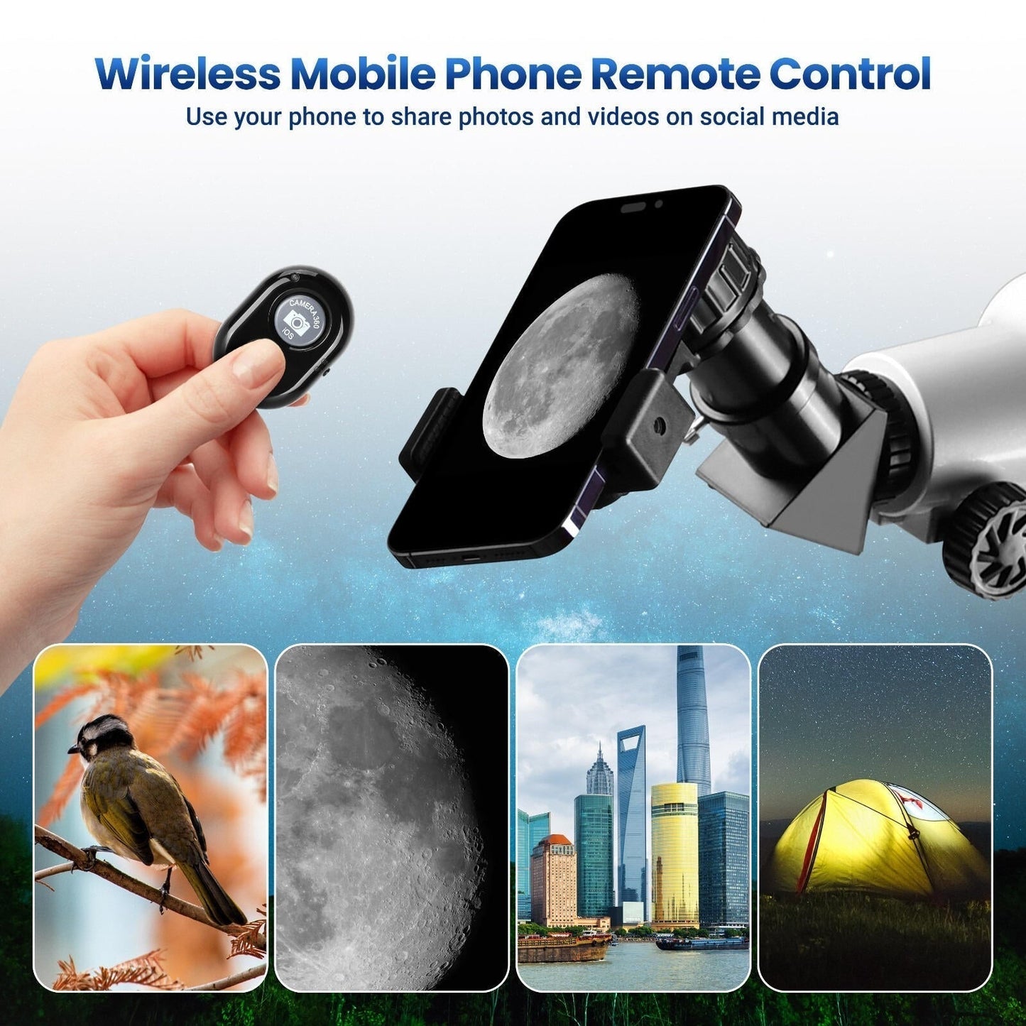 Turbo 210x Magnification Telescope for Adults & Beginners – Star Tracking App & Pro-Level Design