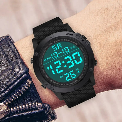 Waterproof Digital Sports Men Watch Turbo Cables