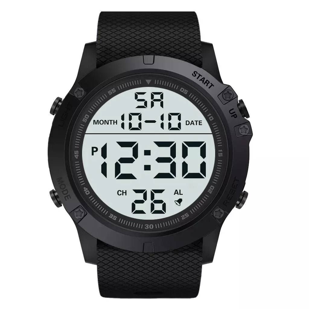 Waterproof Digital Sports Men Watch Turbo Cables