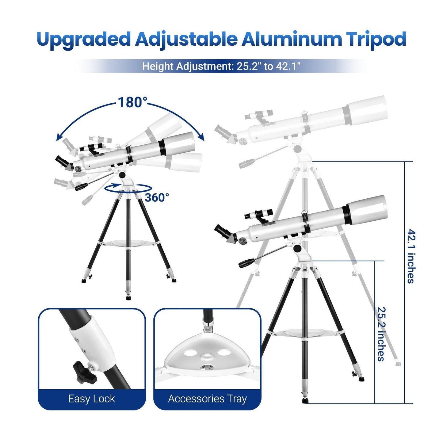 Turbo 210x Magnification Telescope for Adults & Beginners – Star Tracking App & Pro-Level Design