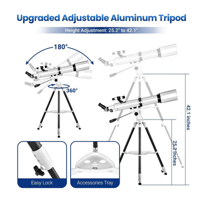 Turbo 210x Magnification Telescope for Adults & Beginners – Star Tracking App & Pro-Level Design