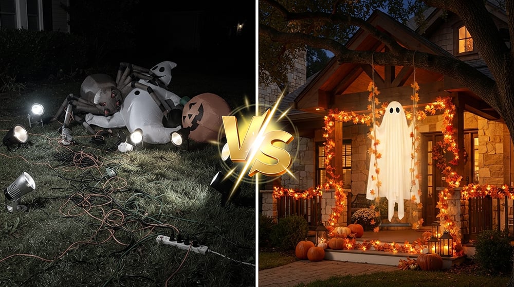 Turbo Cables – Illuminated Swinging Halloween Ghost Decoration