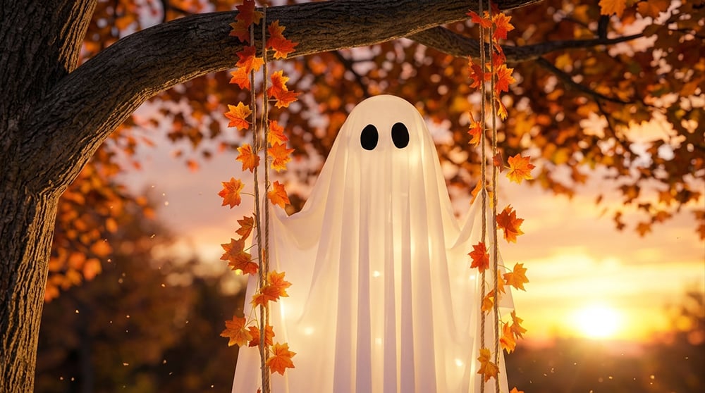 Turbo Cables – Illuminated Swinging Halloween Ghost Decoration