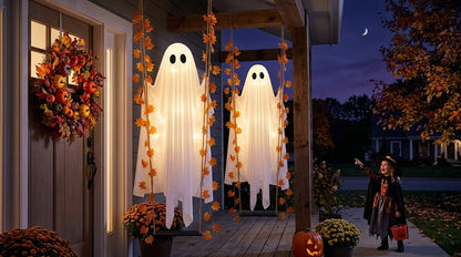 Turbo Cables – Illuminated Swinging Halloween Ghost Decoration